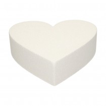 GÂTEAU POLYSTYRÈNE COEUR 25CM BLANC