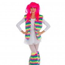 GILET PELUCHE ARC-EN-CIEL ADULTE