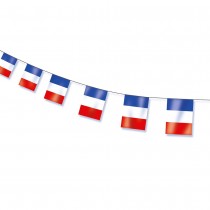 GUIRLANDE 10 PAVILLONS PLASTIQUE DRAPEAU FRANCE 5M