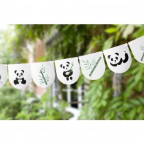 GUIRLANDE 11 FANIONS PAPIER PANDA BAMBOU 3M