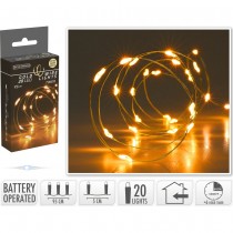 GUIRLANDE 20 LED CHAUD PILE TIMER INTÉRIEUR 95CM