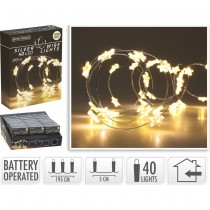 GUIRLANDE 40 LED CHAUD PILE TIMER INTÉRIEUR 1.95M