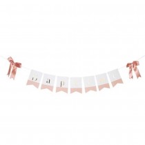 GUIRLANDE 7 FANIONS CARTON BAPTÊME N?\'UDS 2.6M ROSE