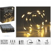 GUIRLANDE 80 LED CHAUD PILE TIMER EXTÉRIEUR 3.95M