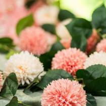 GUIRLANDE 9 FLEURS DAHLIA ARTIFICIEL 220CM ROSE