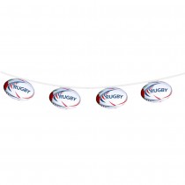 GUIRLANDE À FANIONS BALLON RUGBY FRANCE PAPIER 5M