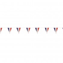 GUIRLANDE À FANIONS PLASTIQUE TRICOLORE FRANCE 5M