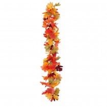GUIRLANDE ARTIFICIELLE AUTOMNE 120CM ORANGE VERT