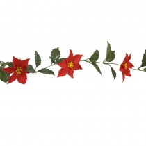 GUIRLANDE ARTIFICIELLE POINSETTIA 1.7M ROUGE