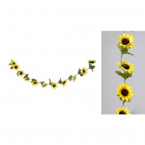 GUIRLANDE ARTIFICIELLE TOURNESOLS 220CM JAUNE