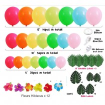 GUIRLANDE BALLONS HIBISCUS HAWAÏ 5M MULTICOLORE