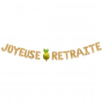 GUIRLANDE BALLONS LETTRES RETRAITE TROPICAL 3M OR