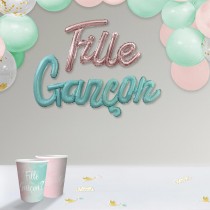 GUIRLANDE BALLONS MOTS GONFLABLES GENDER REVEAL 3M