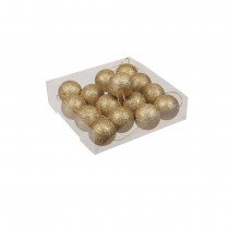 GUIRLANDE BOULES 2M OR FONCÉ PAILLETÉ