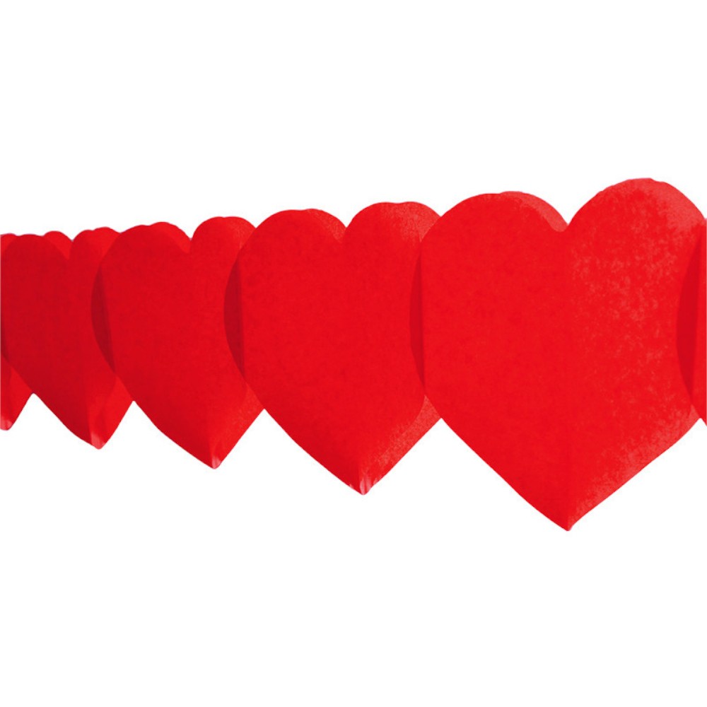 GUIRLANDE COEUR 6M - ROUGE ÉCARLATE