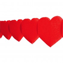 GUIRLANDE COEUR PAPIER SOIE BIODÉGRADABLE 6M ROUGE