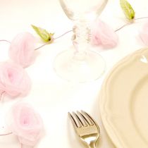 GUIRLANDE DE ROSES ORGANZA - ROSE