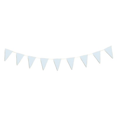 GUIRLANDE FANION FESTONNÉE BLEU PASTEL OR