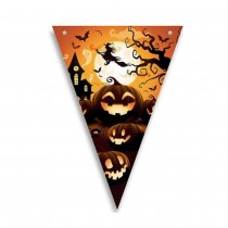 GUIRLANDE FANION PAPIER MANOIR HANTÉ 3M ORANGE