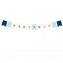 GUIRLANDE FANIONS CARTON BABY BOY 1.6M BLEU