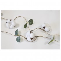 GUIRLANDE FLEURS DE COTON EUCALYPTUS 1M50