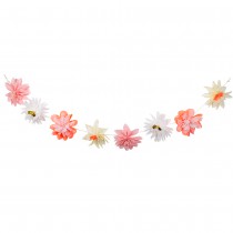 GUIRLANDE FLEURS PAPIER DE SOIE 3.5M MULTICOLORE