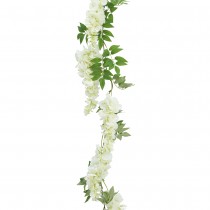 GUIRLANDE GLYCINE ARTIFICIELLE 180CM BLANC