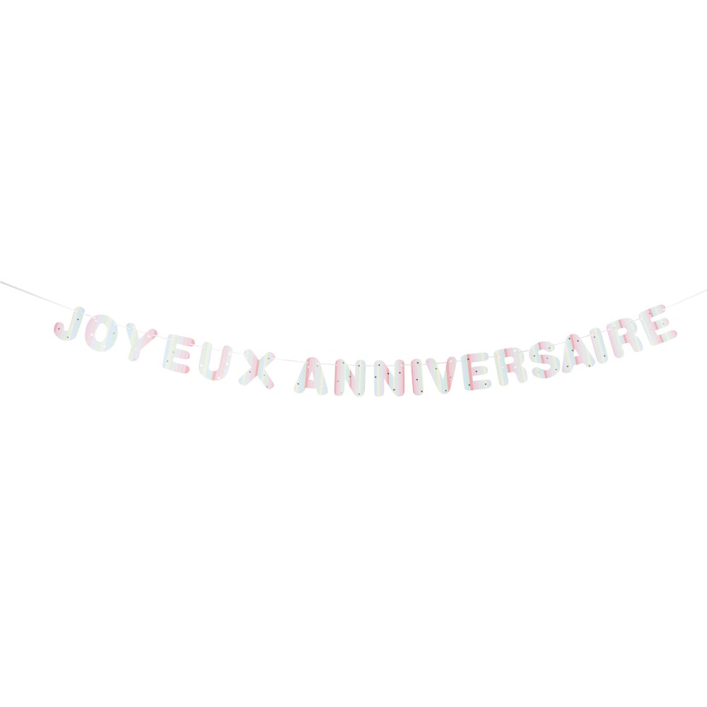 GUIRLANDE JOYEUX ANNIVERSAIRE PASTEL PARTY 4M