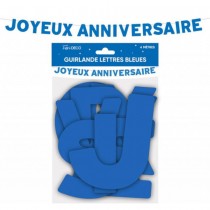 GUIRLANDE LETTRES ANNIVERSAIRE 4M BLEU