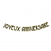 GUIRLANDE LETTRES ANNIVERSAIRE GATSBY 6M OR NOIR