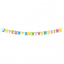 GUIRLANDE LETTRES CARTON ANNIVERSAIRE COLORÉ 2M