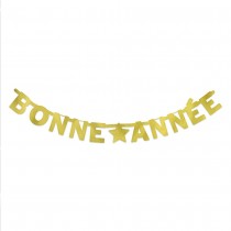 GUIRLANDE LETTRES CARTON BONNE ANNÉE 2M OR