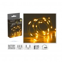 GUIRLANDE LUMINEUSE 100 LED BLANC TRÈS CHAUD 495CM