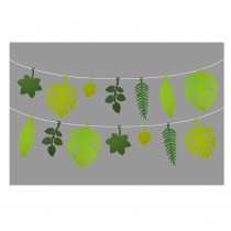 GUIRLANDE PAPIER FEUILLES TROPICALES 3.5CM VERT