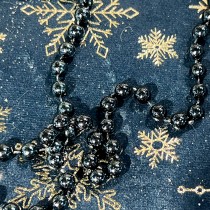 GUIRLANDE PERLES 8MM 8M BLEU FONCÉ