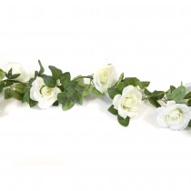 GUIRLANDE ROSES ARTIFICIELLES 1.50M BLANC