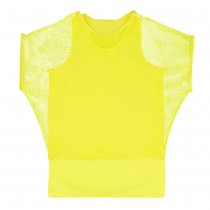 HAUT JAUNE FLUO DOUBLURE RÉSILLE FEMME