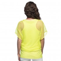 HAUT JAUNE FLUO DOUBLURE RÉSILLE FEMME