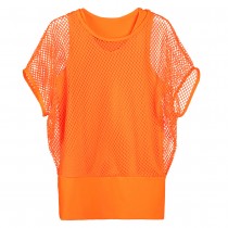 HAUT ORANGE FLUO DOUBLURE RÉSILLE FEMME