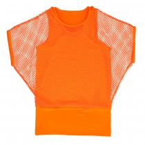 HAUT ORANGE FLUO DOUBLURE RÉSILLE FEMME