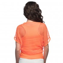 HAUT ORANGE FLUO DOUBLURE RÉSILLE FEMME