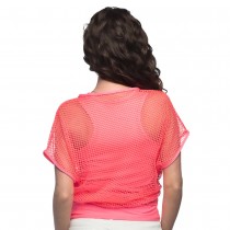 HAUT ROSE FLUO DOUBLURE RÉSILLE FEMME