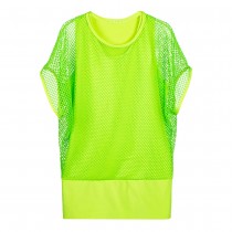 HAUT VERT FLUO DOUBLURE RÉSILLE FEMME