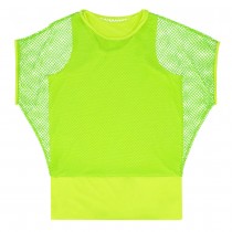 HAUT VERT FLUO DOUBLURE RÉSILLE FEMME