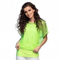 HAUT VERT FLUO DOUBLURE RÉSILLE FEMME