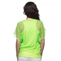 HAUT VERT FLUO DOUBLURE RÉSILLE FEMME