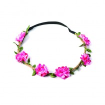HEADBAND FLEURS FUCHSIA 20 CM