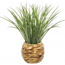 HERBE ARTIFICIELLE POT TRESSÉ 46CM