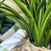HERBE ARTIFICIELLE POT TRESSÉ 46CM