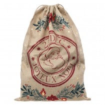 HOTTE PÈRE NOËL DÉCO POINSETTIA 50X70CM BEIGE